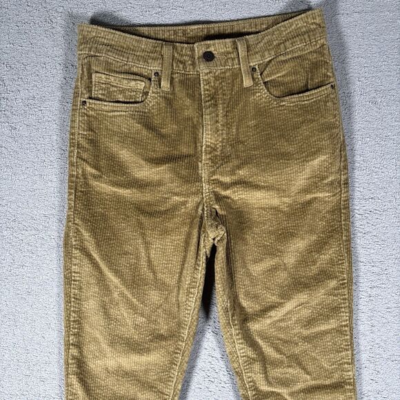 Levi’s 721 Corduroy Pants Women’s Size 29x30 Fit 28x28 Golden Brown Olive Skinny - Picture 2 of 14